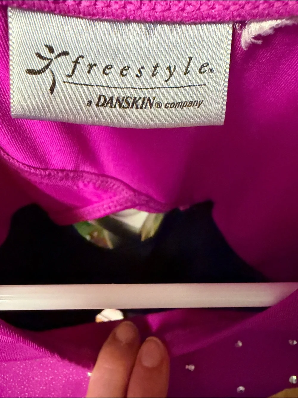Danskin Pink, Blue & Black Girls' Athletic Leotard with Rhinestones